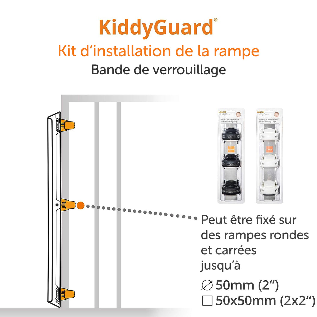Kit d'installation de la rampe - Bande de verrouillage KiddyGuard®  Noir